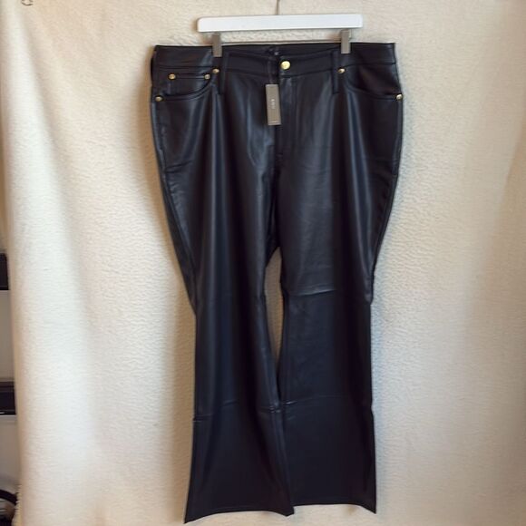 J Crew High-rise bootcut pant in faux leather Womens Size 36 Black‎ - Picture 2 of 13
